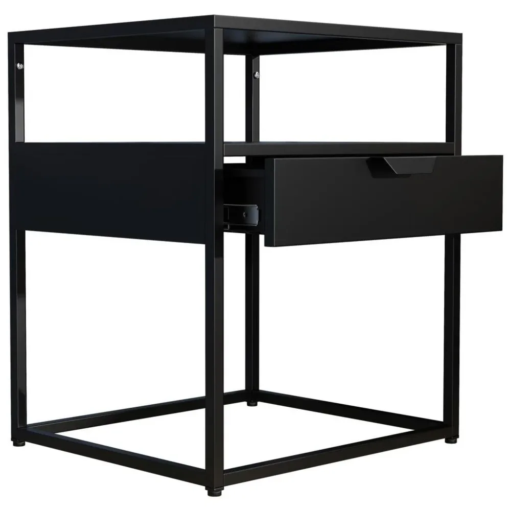 Nachttisch Flokas M 45/55/40 cm Schwarz 