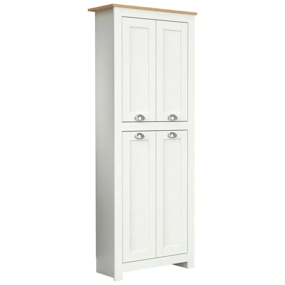 Drehtürenschrank Balusa 72/184/31,5 cm Weiss, Honigeiche 
