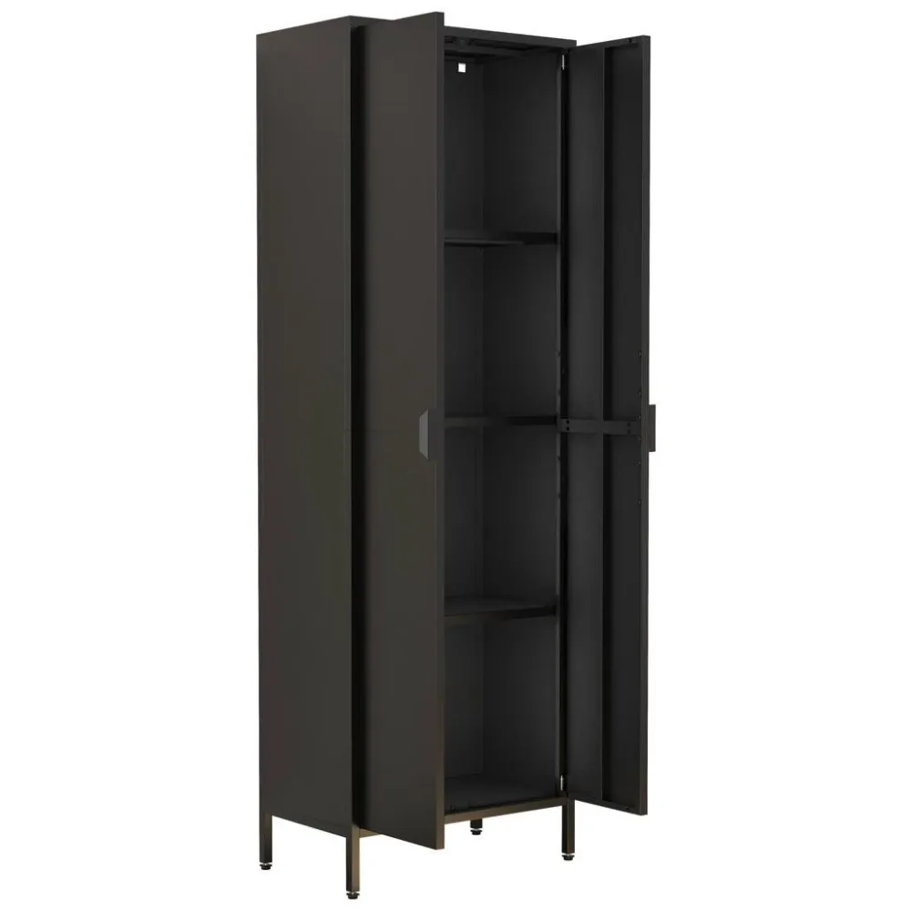 Drehtürenschrank Flokas Xl 60/180/35 cm Schwarz 