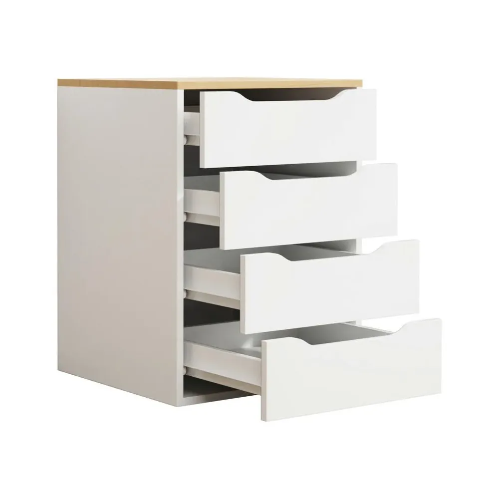 Nachttisch Malira M 46/61/42 cm Weiss, Eichefarben 