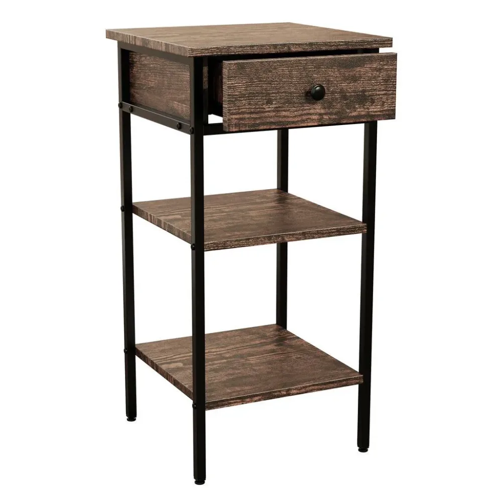 Nachttisch Aulari 6 35/70/35 cm Schwarz, Eichefarben 