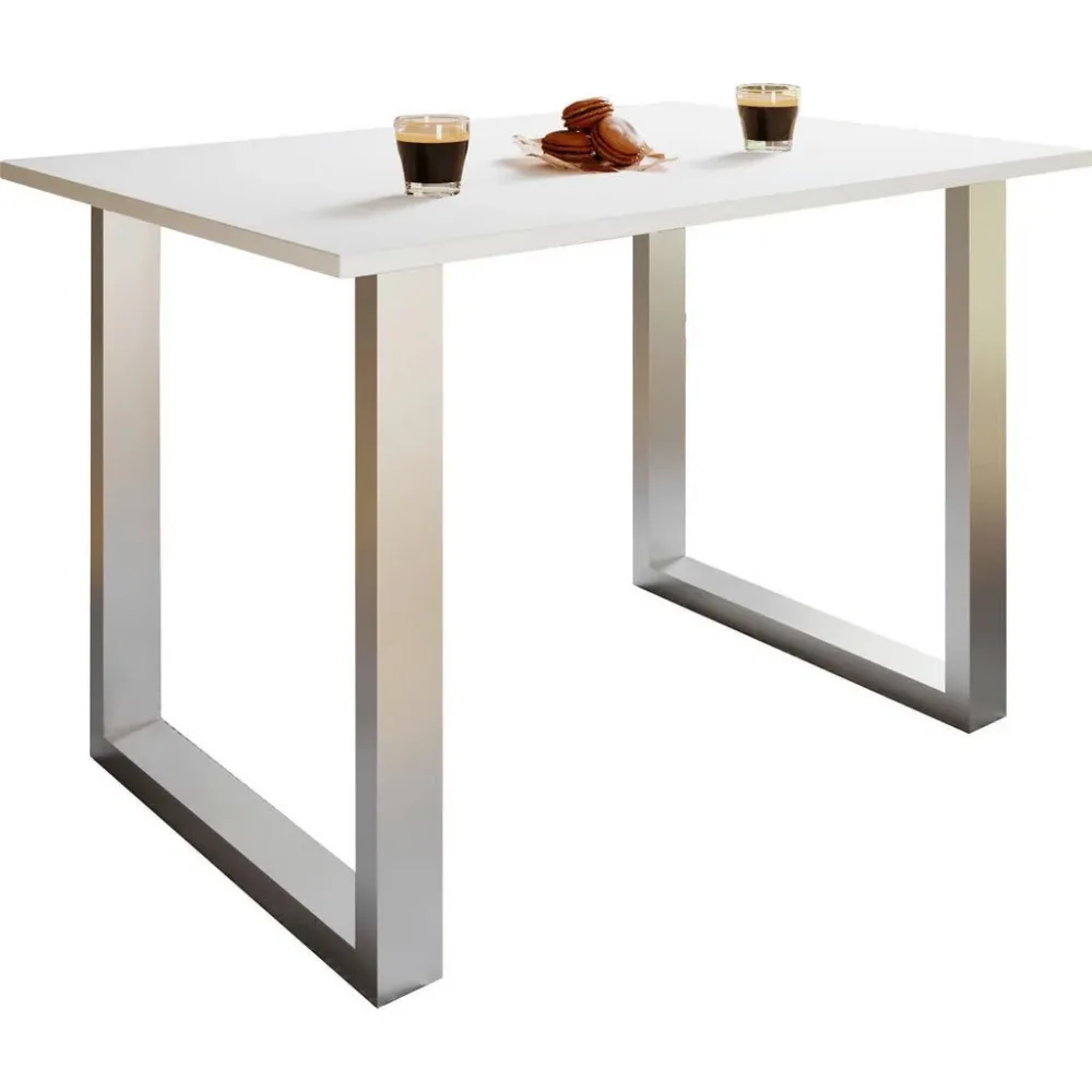 Schreibtisch Lona 110/50/76 cm Silberfarben, Weiss 