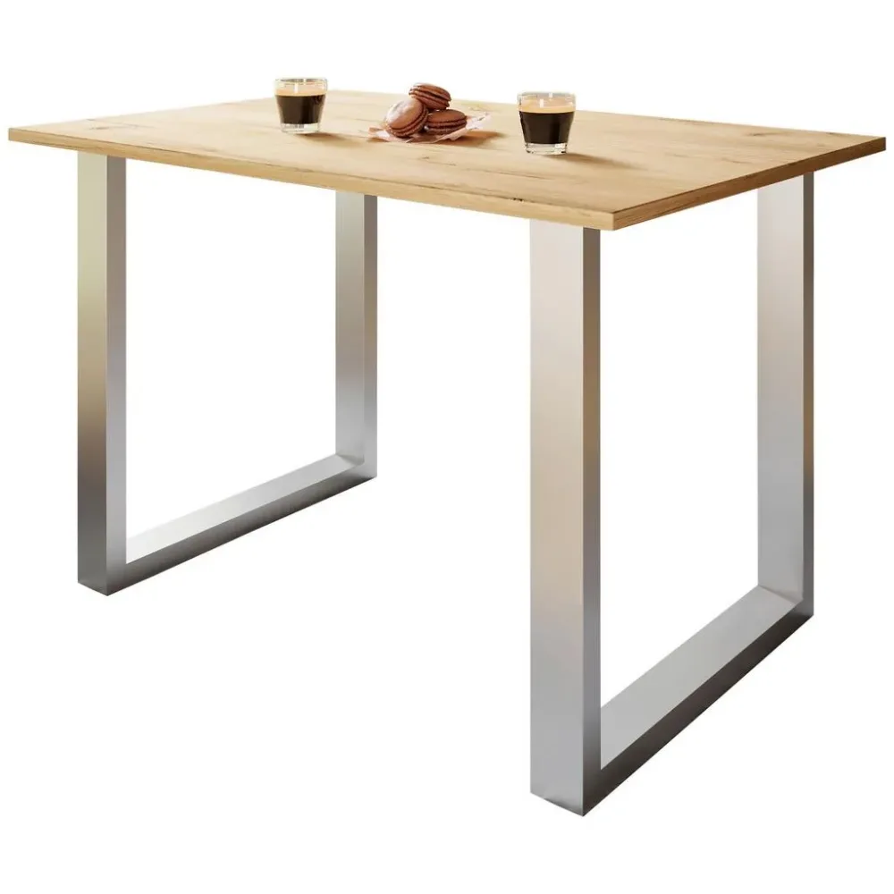 Schreibtisch Lona 110/50/76 cm Silberfarben, Honigeiche 