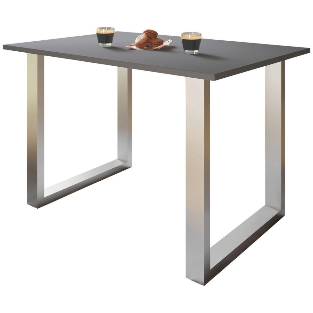 Schreibtisch Lona 140/50/76 cm Anthrazit, Silberfarben 