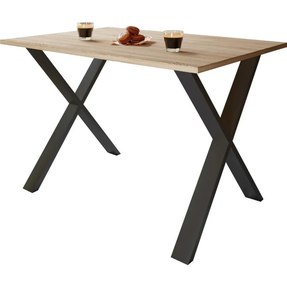 Schreibtisch Lona 160/80/76 cm Schwarz, Sonoma Eiche 
