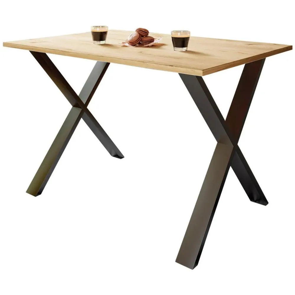 Schreibtisch Lona 160/80/76 cm Schwarz, Honigeiche 