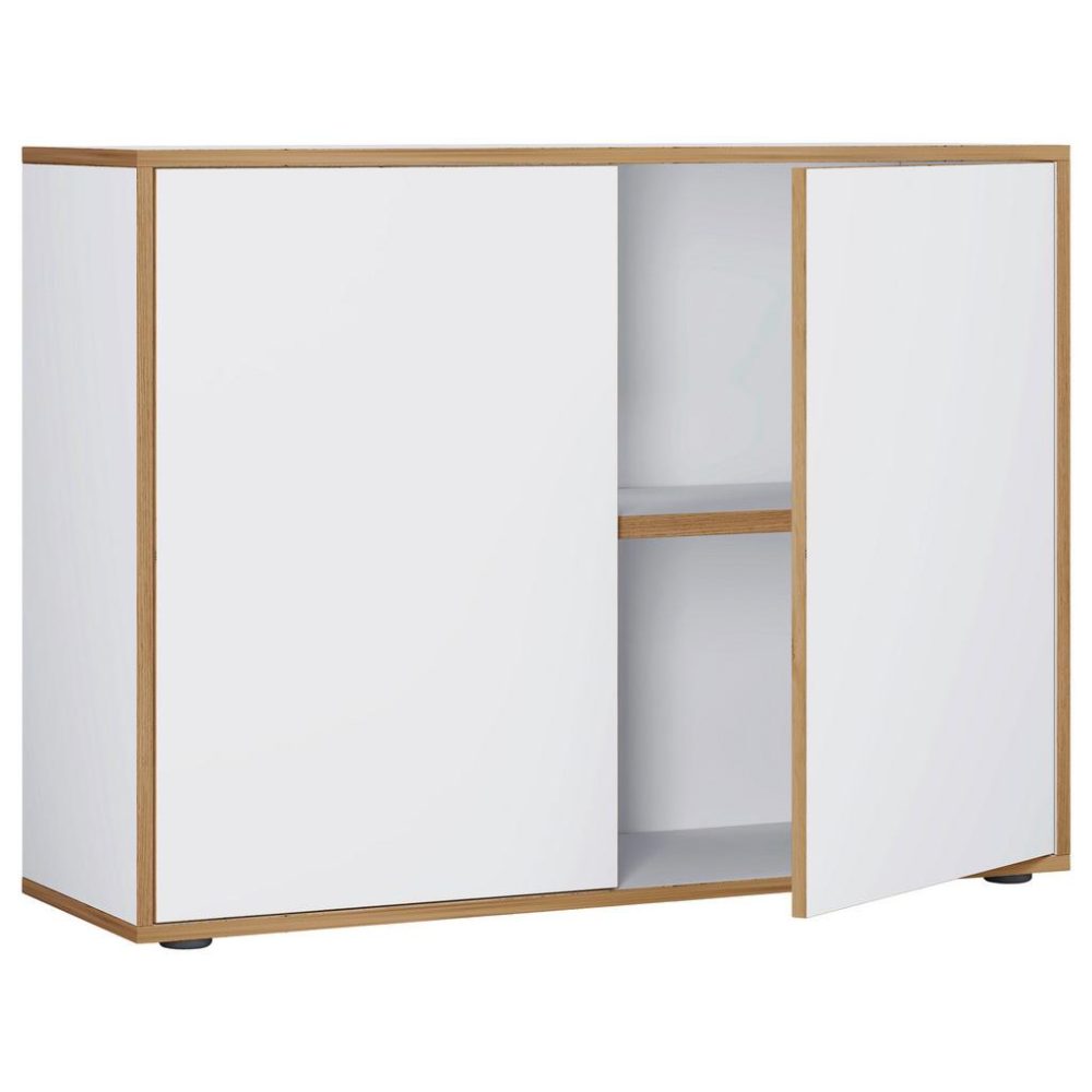 Aktenschrank Salia B100 Weiss/honigeicheca.100x74x33cm  Weiss, Honigeiche 