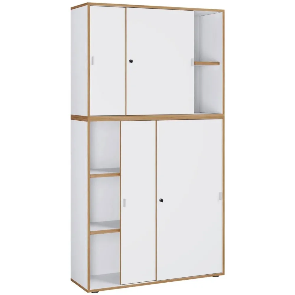Aktenschrank Salia B100  Weiss, Honigeiche 