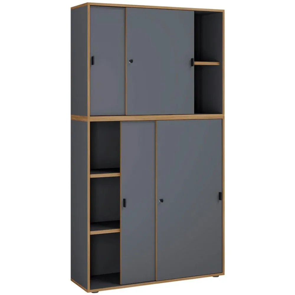 VCM - Büroschrank Schiebetüren Salia 5f B100, One Size, Anthrazit