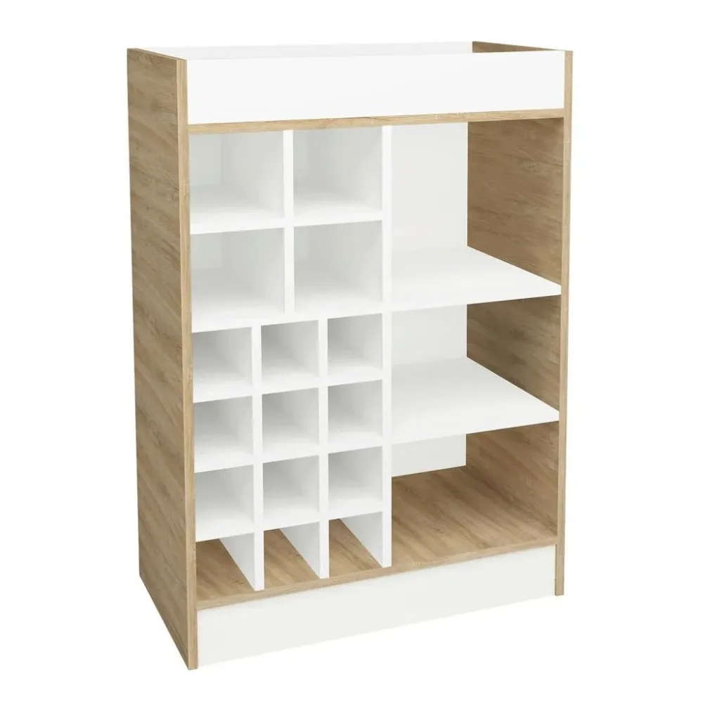 Weinschrank Esilo 70/100/38 cm Weiss, Sonoma Eiche 