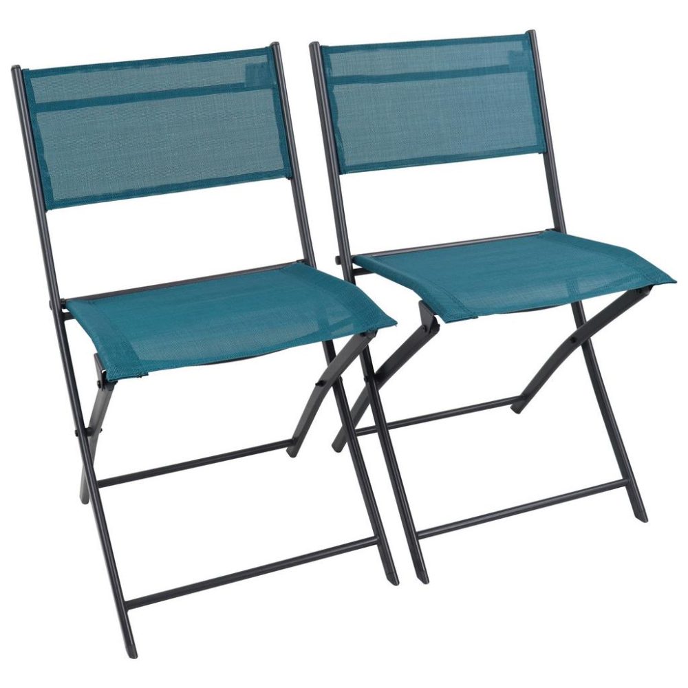Gartenklappstuhl-Set Sumila Metall, Textil Türkis 