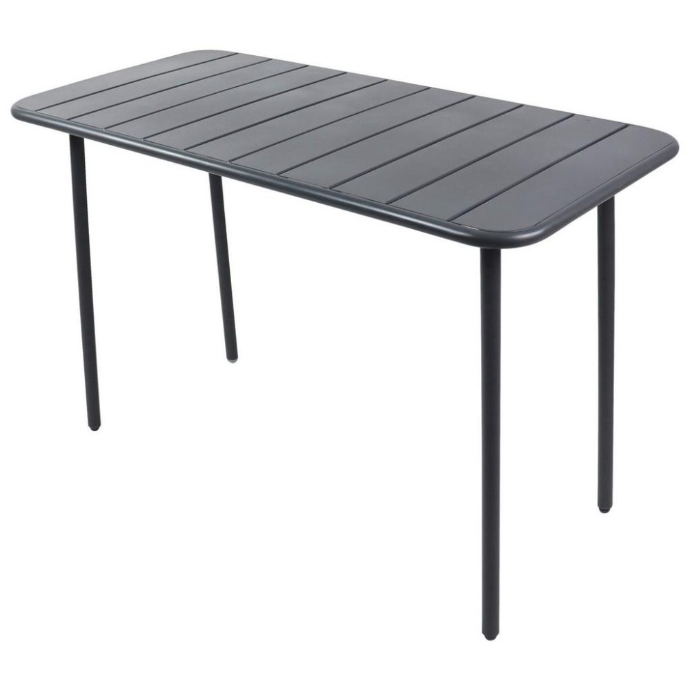 Gartentisch Sumila 110/55/72 cm Metall, Kunststoff Schwarz rechteckig 