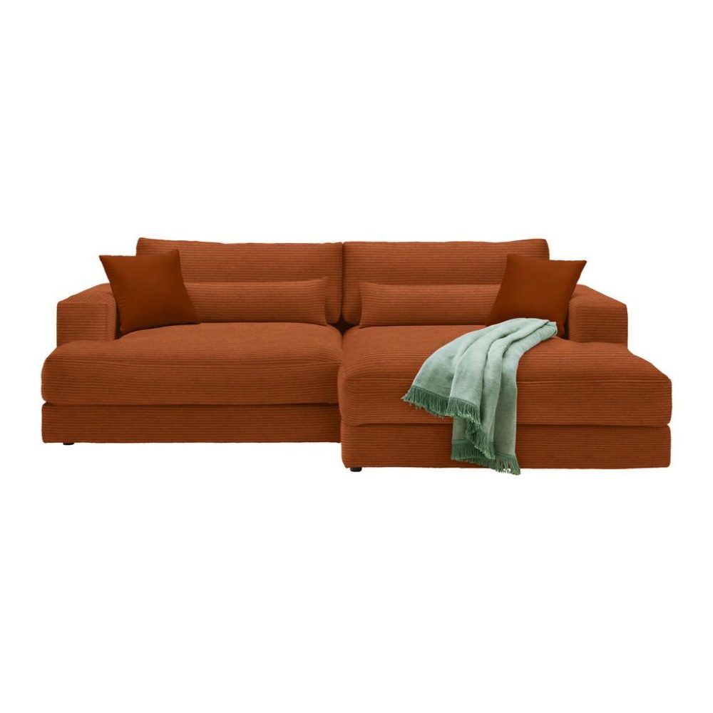 Ecksofa Fabiona Rechts Rostfarben Rostfarben 
