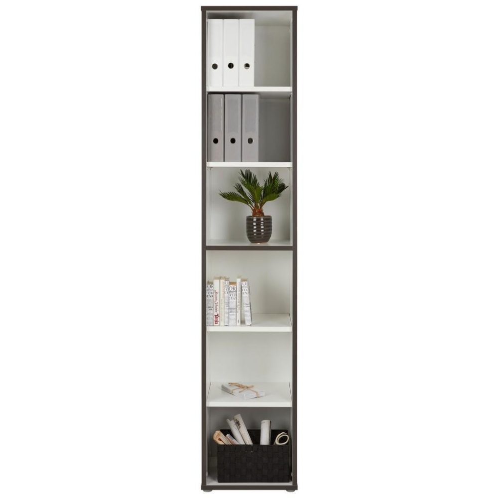 Regal In Weiss/grau 44,8/226,5/41,5 cm 