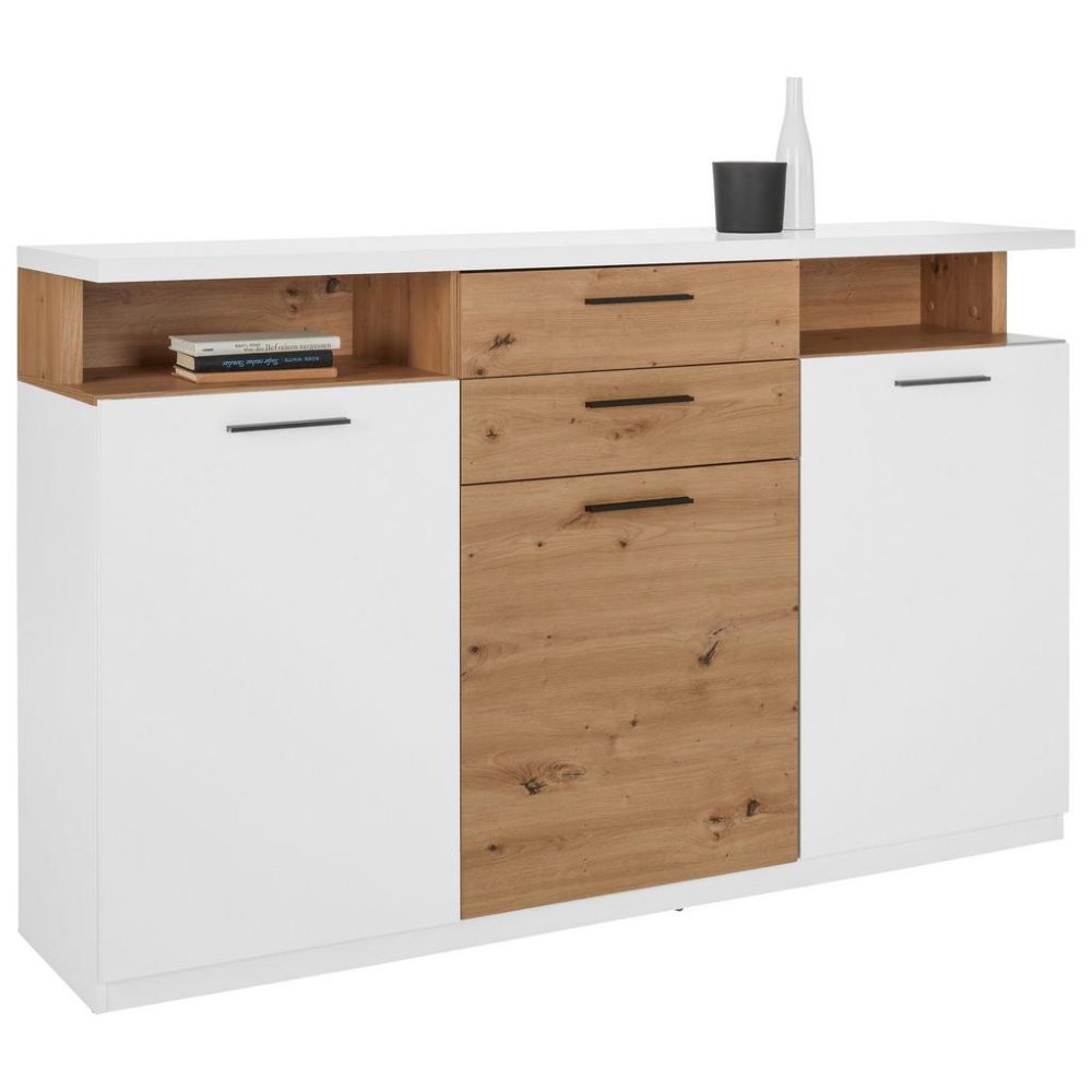 Sideboard In Weiss/eichefarben  169,6/106,5/42 cm 2 Schublade(n) 