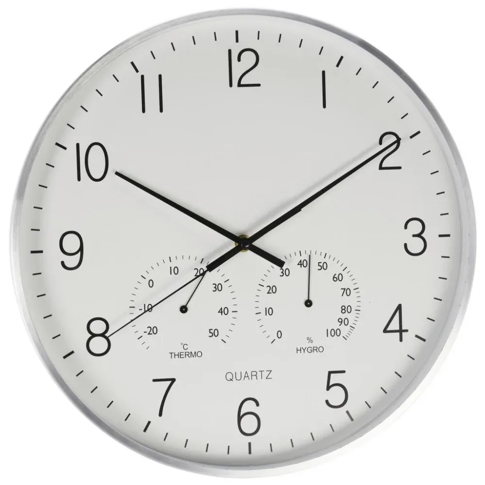 Wanduhr Alluminium Silberfarben Ø Ca. 38cm Silberfarben 