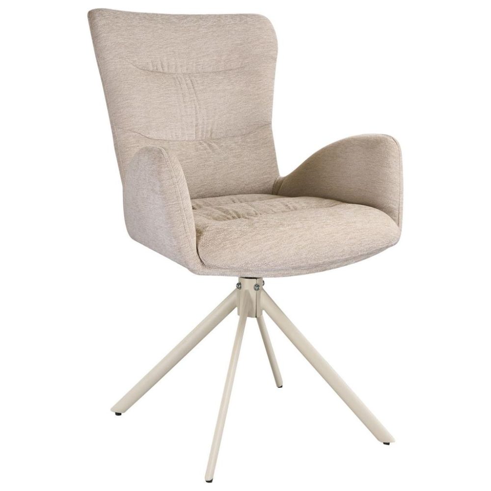 Armlehnstuhl Stella Beige  Sitzfläche 360° drehbar, inklusive Armlehnen Webstoff 