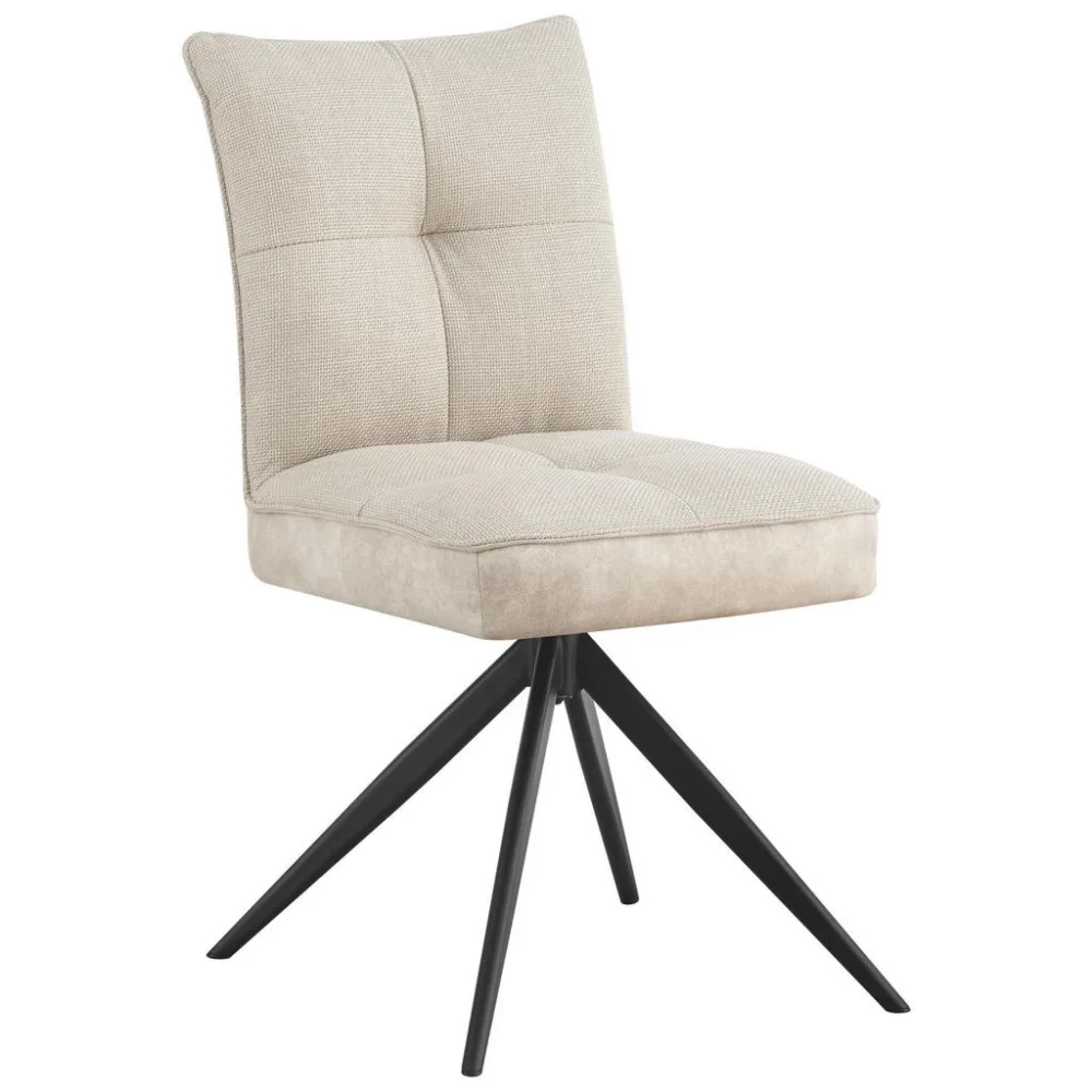 Stuhl Maya Beige  Sitzfläche 360° drehbar Webstoff 