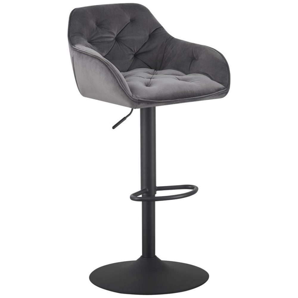 Barhocker Eileen Grau/schwarz Metall, Textil Grau, Schwarz 