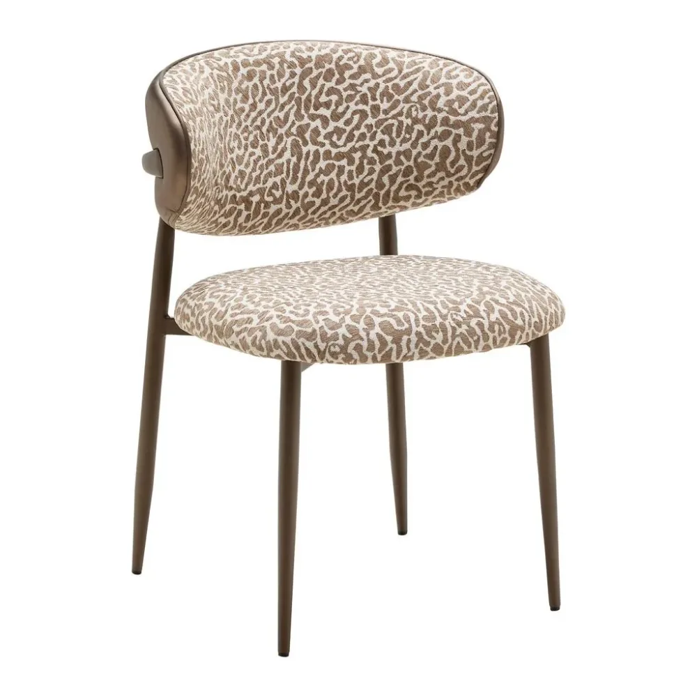 Sessel Leano -Trend- Lederlook, Webstoff Braun 