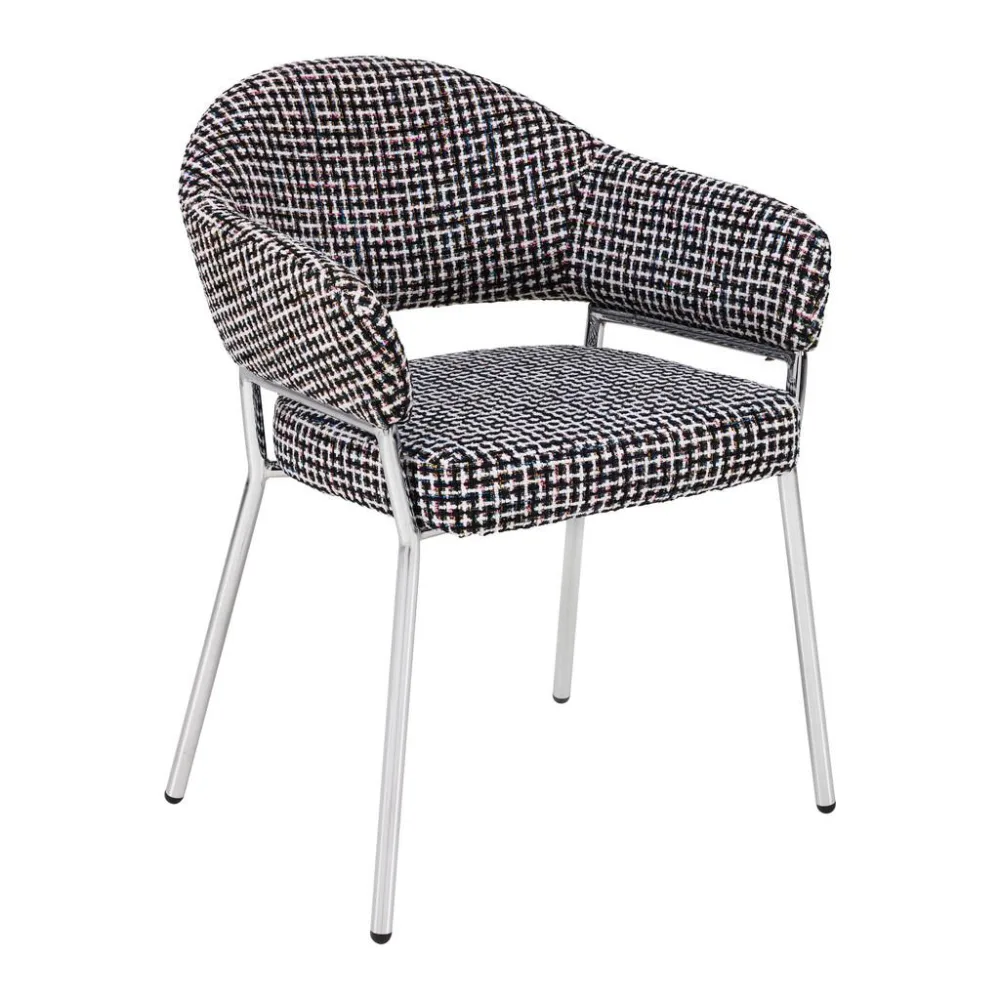 Sessel Coco -Trend- Webstoff Multicolor, Chromfarben 