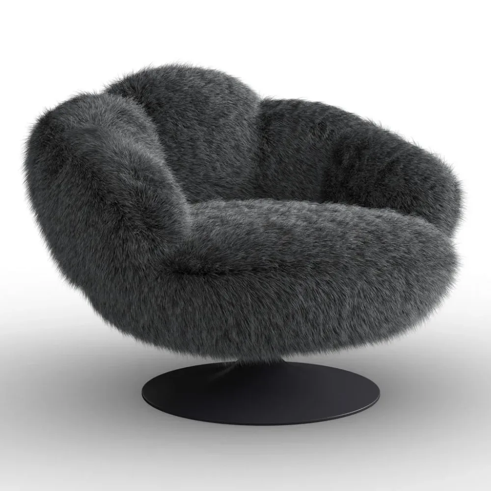 Relaxsessel Leo Metall, Textil Schwarz, Weiss 