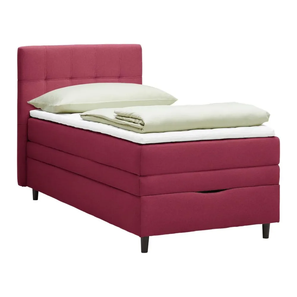 Boxspringbett Miami In Weinrot Ca. 100x200cm 100/200 cm Weinrot 