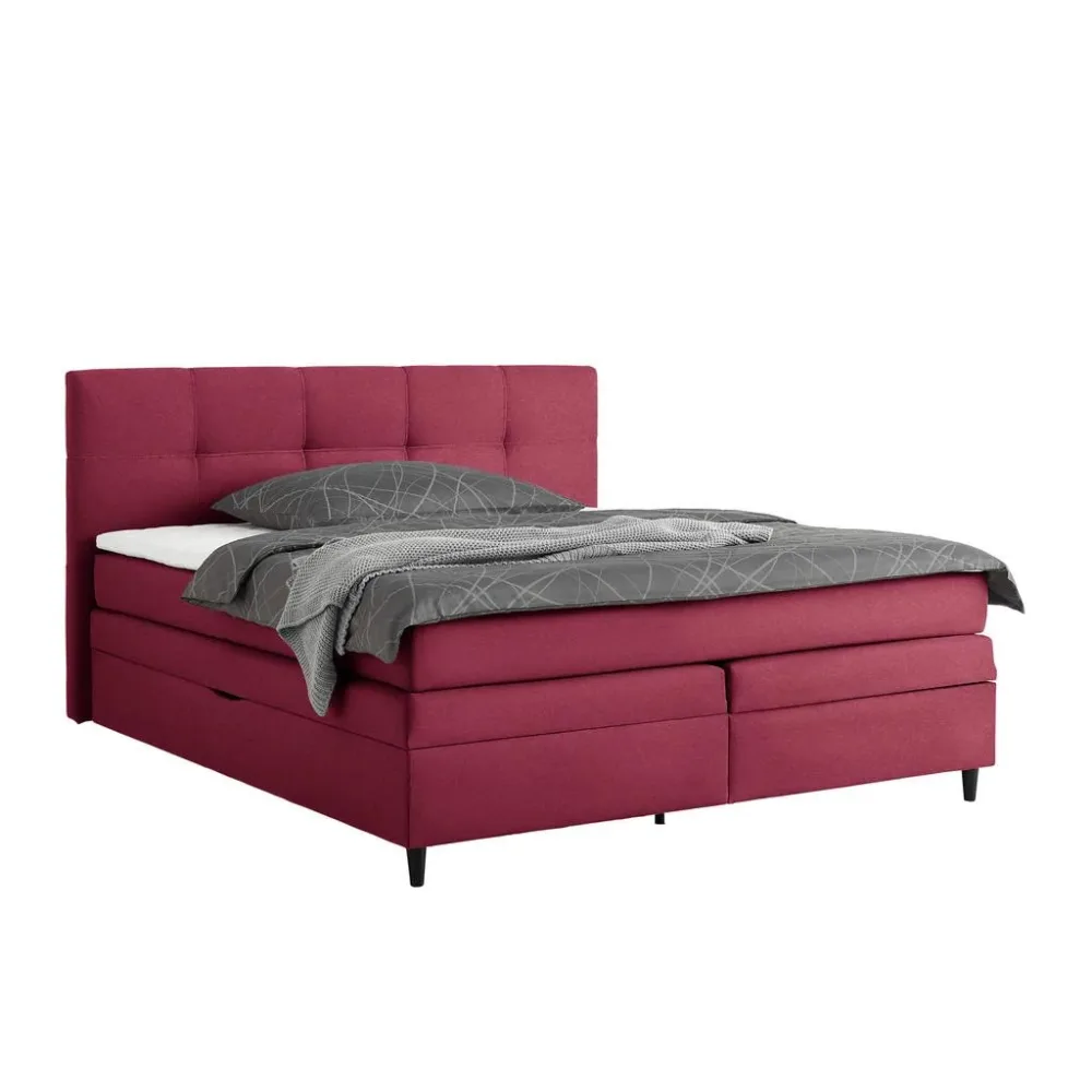 Boxspringbett Miami In Weinrot Ca. 180x200cm 180/200 cm Weinrot 