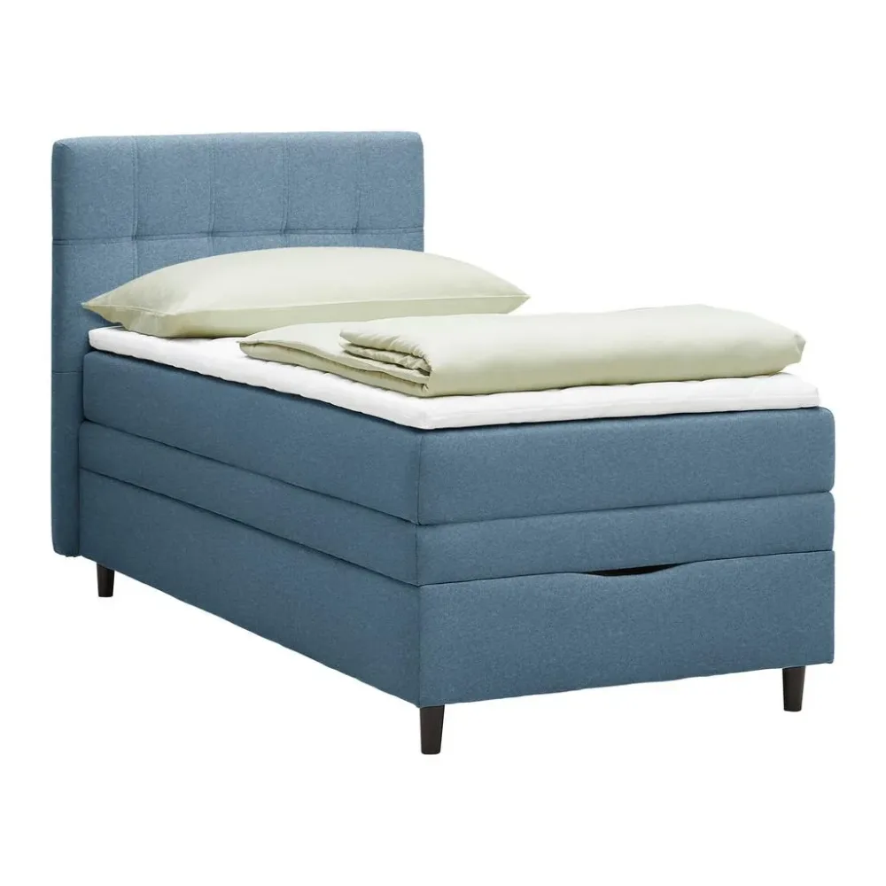 Boxspringbett Miami In Dunkelblau Ca. 90x200cm 90/200 cm Dunkelblau 