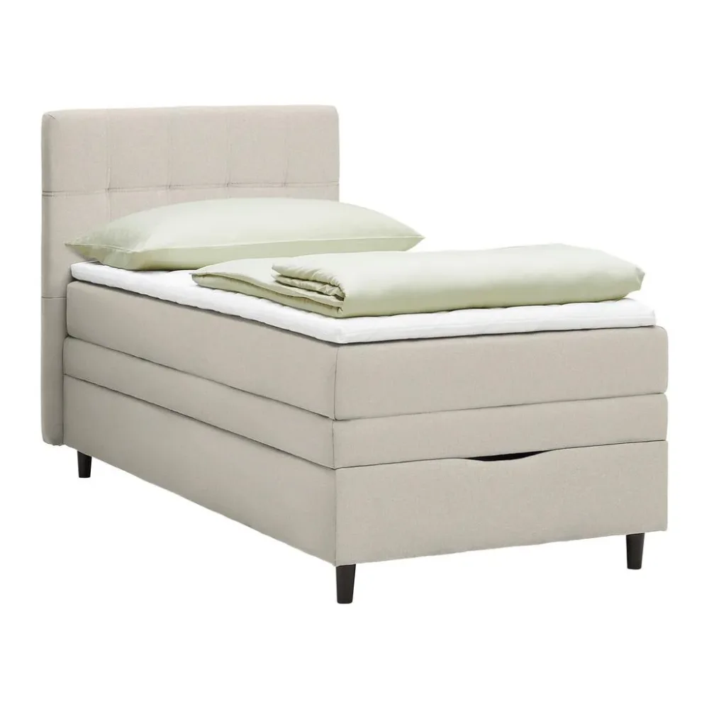 Boxspringbett Miami In Taupe Ca. 100x200cm 100/200 cm Taupe 