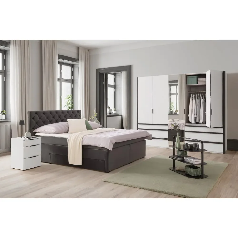 Boxspringbett Chester Anthrazit Ca. 180x200cm 180/200 cm Anthrazit 