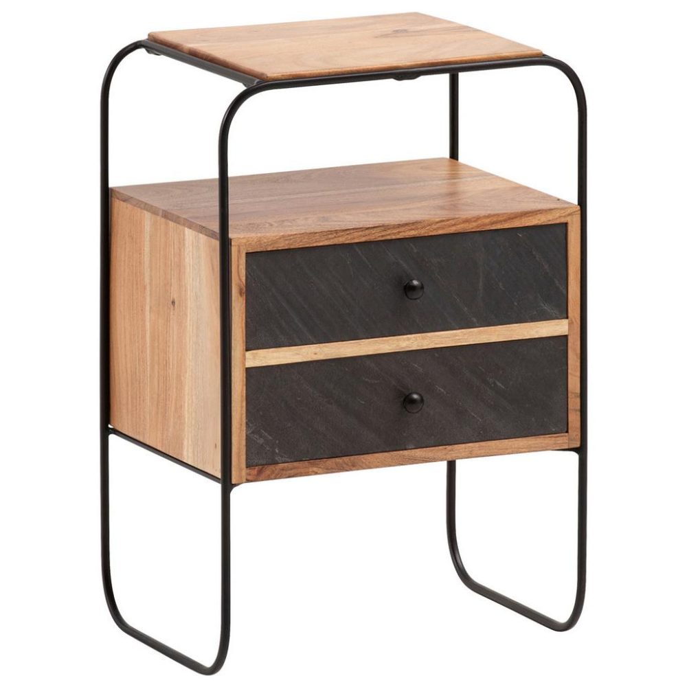 Nachttisch Wl6.779 40/60/30 cm massiv Akazie Braun 