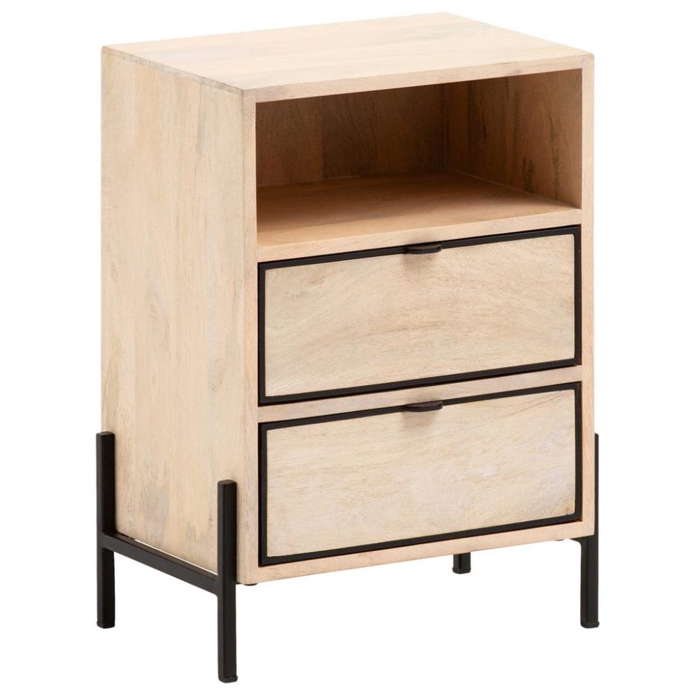 Nachttisch Wl6.787 43/60/50 cm massiv Mangoholz Hellbraun 