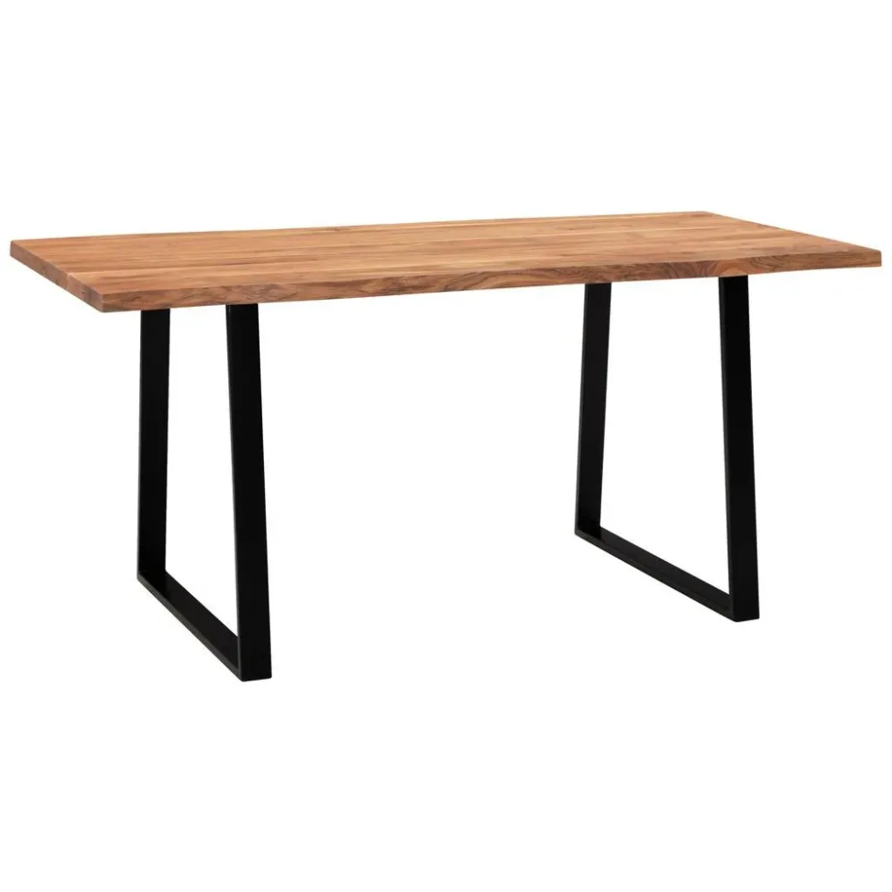 Schreibtisch Wl7.263 Akaziefarben/schwarz 160/80/76 cm Schwarz, Akaziefarben 