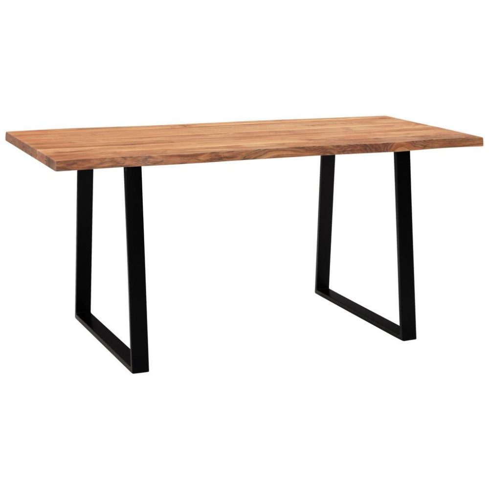 Schreibtisch Wl7.265 Akaziefarben/schwarz 200/100/76 cm Schwarz, Akaziefarben 