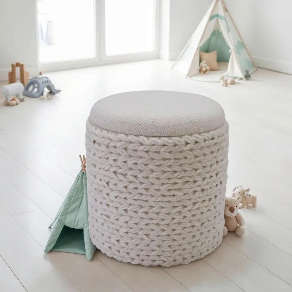 Hocker Wl7.424 Creme Textil 
