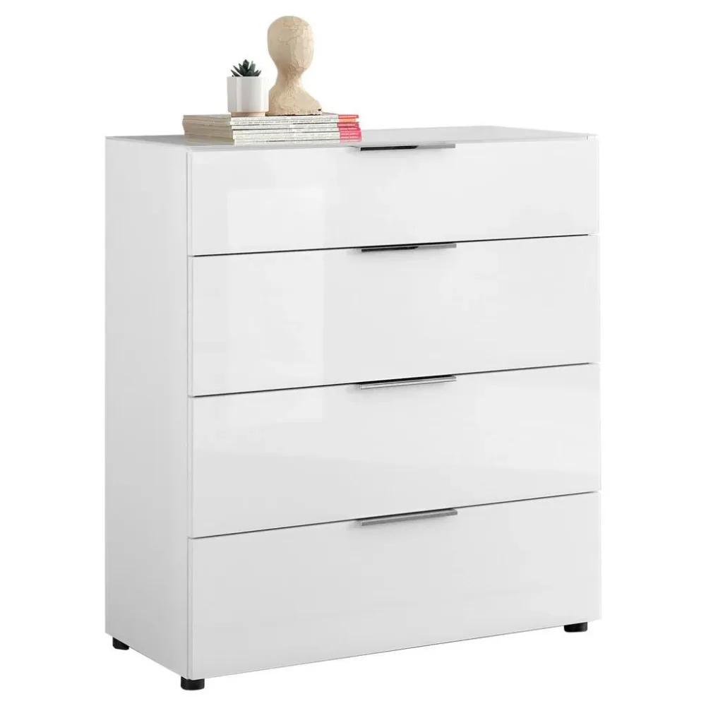 Kommode Siena Weiss , 90/99/40 cm , 4 Schublade(n) 