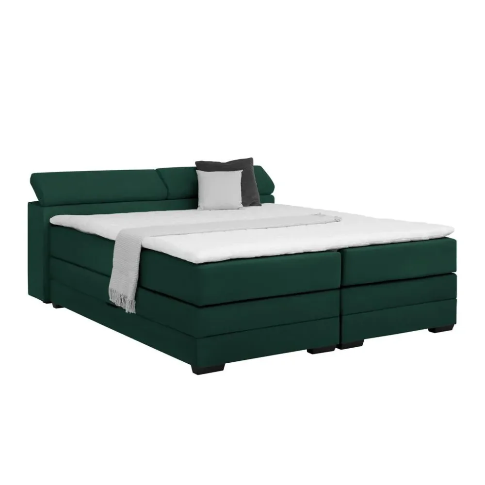 Boxspringbett Sevilla Dunkelgrün Ca. 160x200cm 160/200 cm Dunkelgrün 