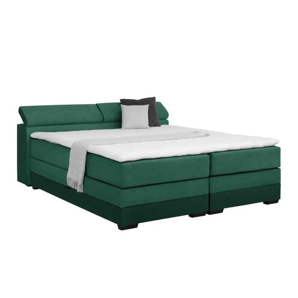 Boxspringbett Sevilla Dunkelgrün Ca. 140x200cm 140/200 cm Dunkelgrün 