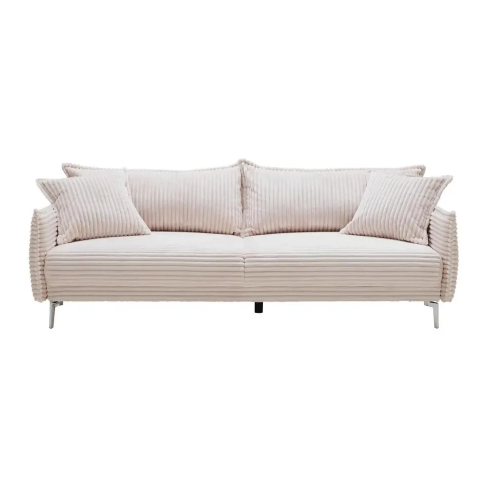 Bigsofa Kiss In Weiss Textil, Holzwerkstoff Weiss 
