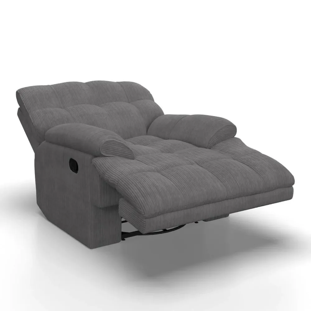 Relaxsessel Natalie Holz, Textil Dunkelgrau 