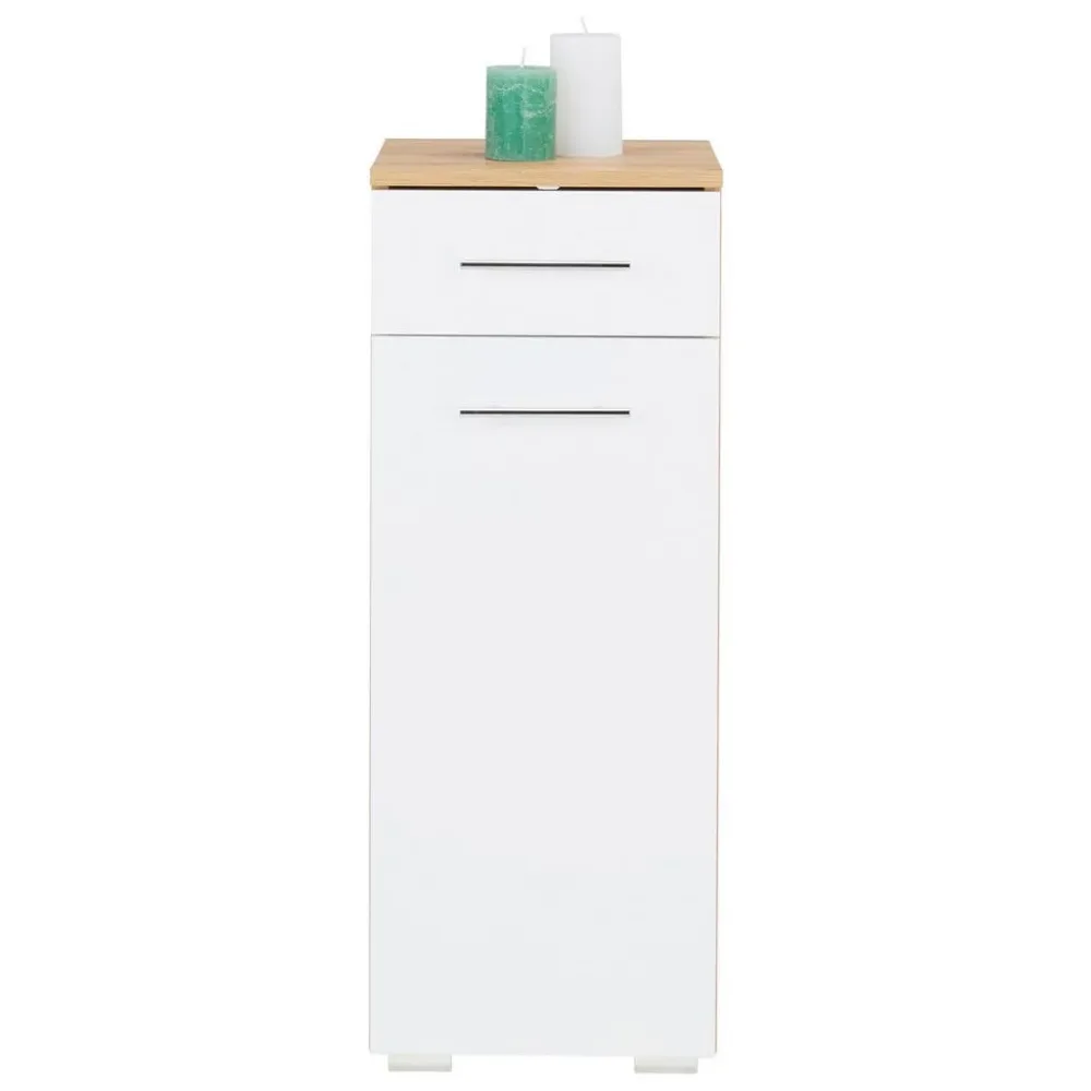 Unterschrank In Weiss/eichefarben 32,5/89/31,5 cm 
