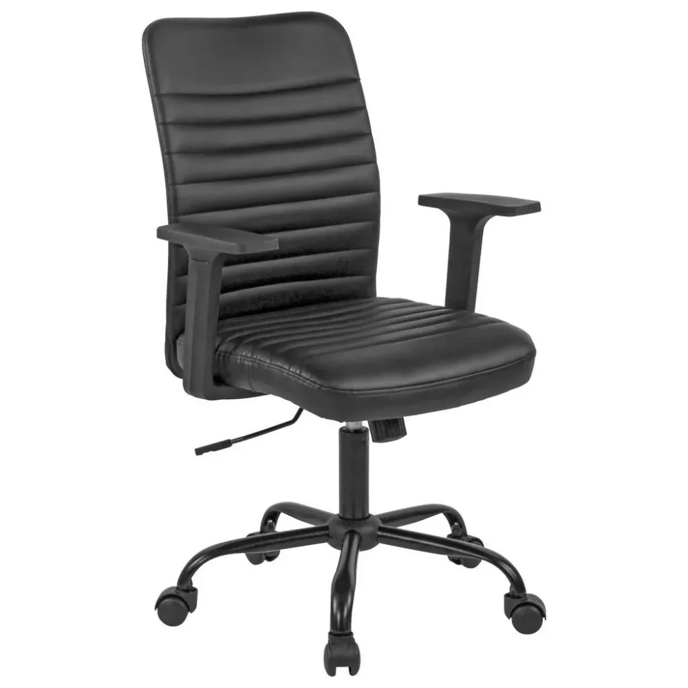 Chefsessel Noir Schwarz Lederlook Schwarz 