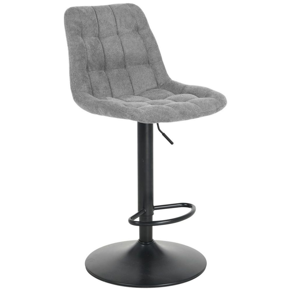 Barhocker Theo Grau Holz, Metall, Textil Grau 