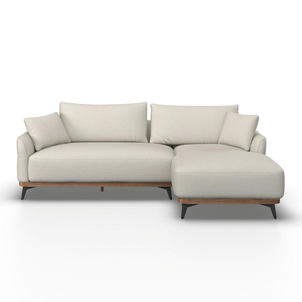 Wohnlandschaft Melia Creme Webstoff Chenille Creme 