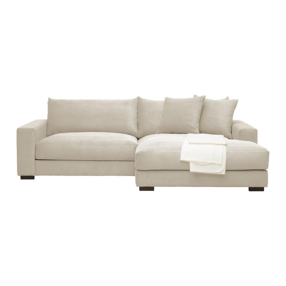 Ecksofa Creme Cord Creme 