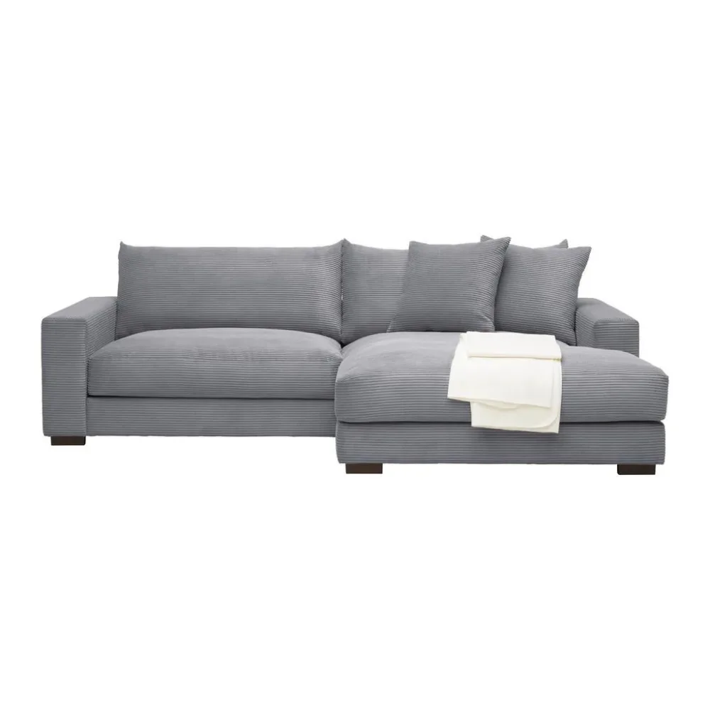 Wohnlandschaft Pedro-3s.rec Grau Cord Grau 