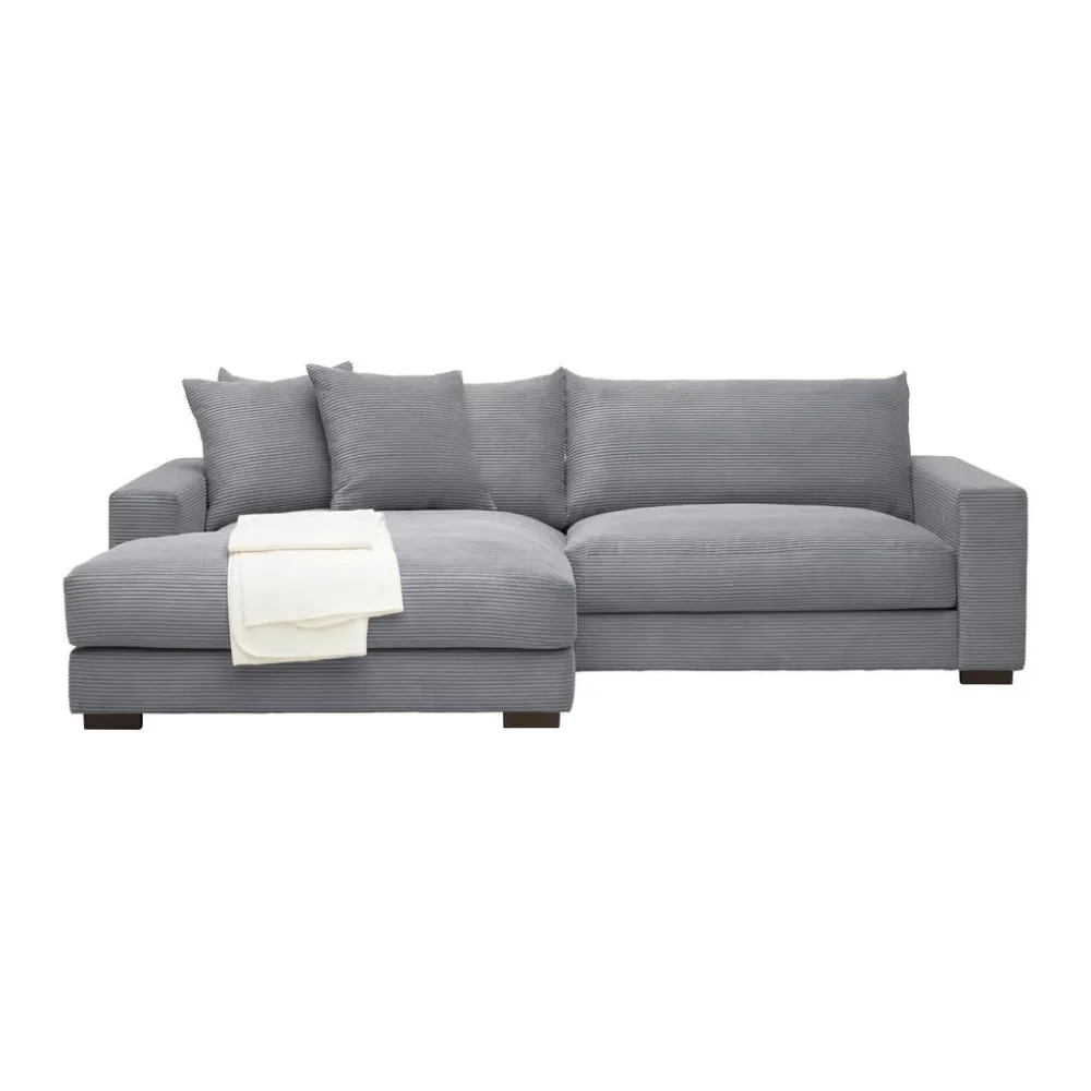 Wohnlandschaft Pedro-3s.rec In Grau Cord Grau 