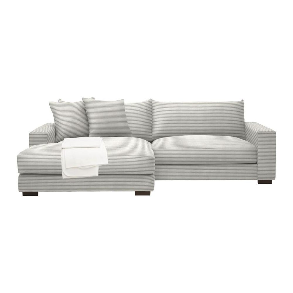 Ecksofa Pedro Beige Cord Beige 
