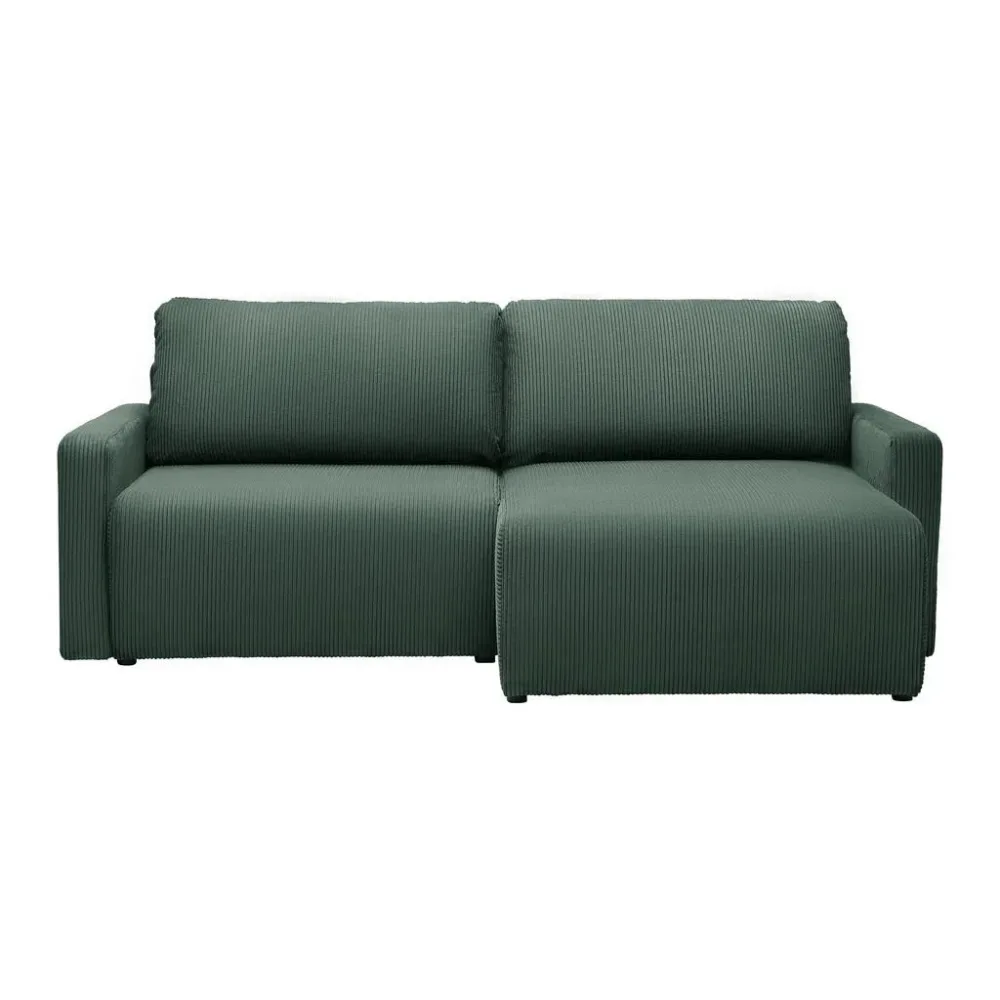 Ecksofa Dave Dunkelgrün Cord Dunkelgrün 